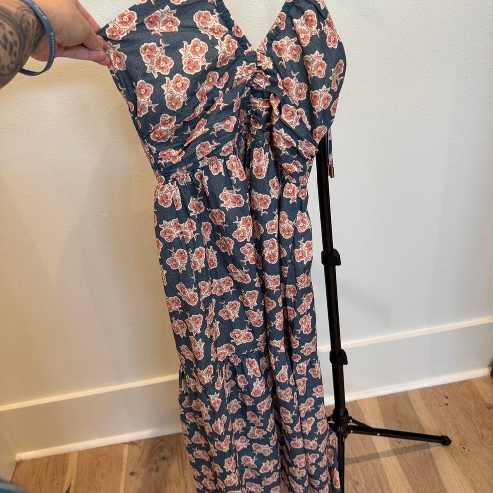 Bishop & Young blue and pink floral midi dress
